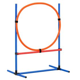 Dog Agility Training Equipment, 4 PCS Set - Adjustable High Hurdles and Jump Ring, Puppy Obstacle Course Jump Starter Kit with Poles Storage Bag for B